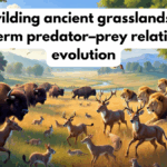 How rewilding ancient grasslands impacts long-term predator–prey relationship evolution