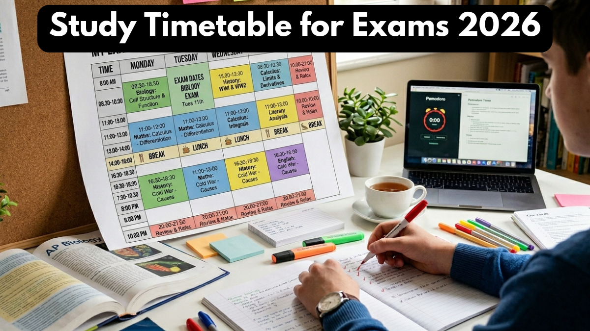 Study Timetable for Exams 2026