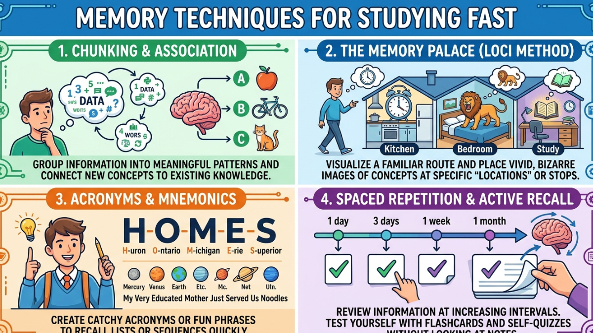 Memory Techniques for Studying Fast